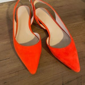 Marc Fisher Orange Suede D’Orsay Skimmer Flat - 7M